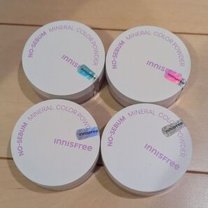 新品 イニスフリー ノーセバム カラーパウダー バイオレット innisfree ミネラルパウダー 4個