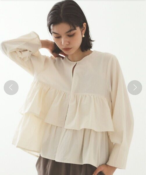 新品!OPAQUE.CLIP (オペークドットクリップ) 前開きペプラムブラウス