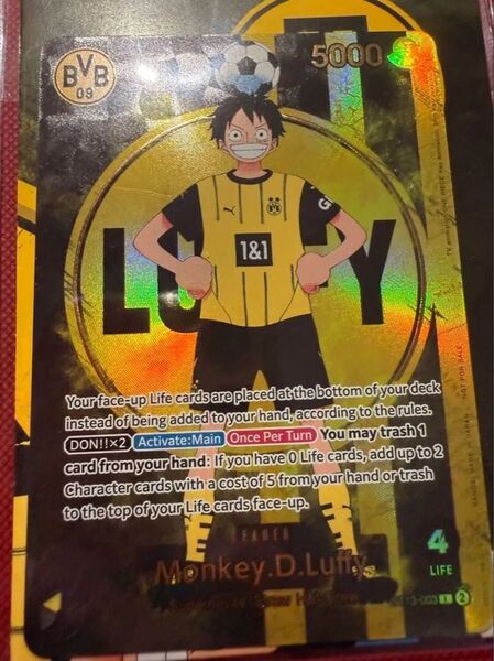 ボルシアドルトムント×ルフィ 限定配布 プロモカード ワンピースコラボカード モンキー・D・ルフィ ドルトムント プロモ 未開封