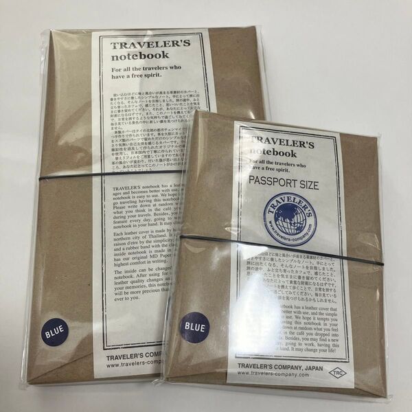 値下げ不可!2冊 TRAVELER'S notebook トラベラーズノート パスポートサイズ レギュラーサイズ ブルー 新品