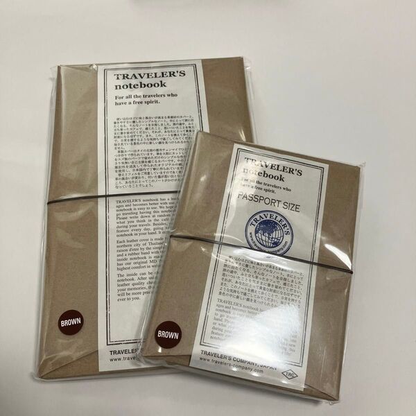 値下げ不可!2冊 TRAVELER'S notebook トラベラーズノート パスポートサイズ レギュラーサイズ ブラウン 新品