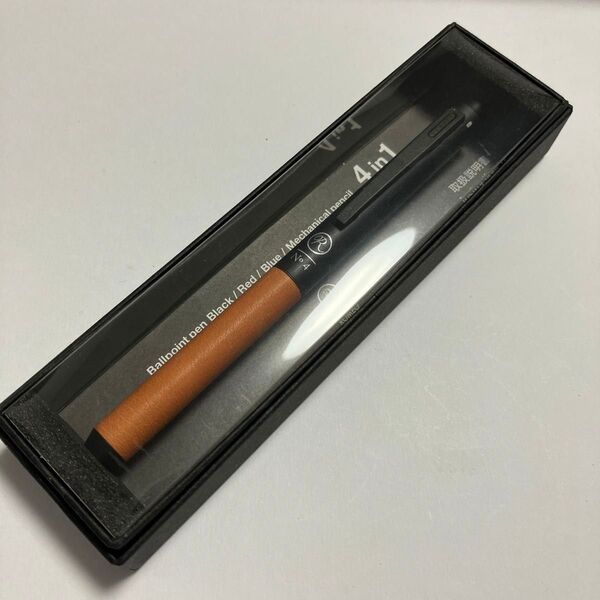 値下げ不可!Romeo ロメオ レザー ブラウン 4in1 3色ボールペン + メカニカルペンシル シャーペン 未使用