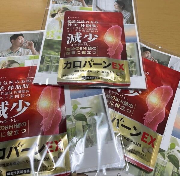 【3袋セット】新品 カロバーンEX 30日分 肥満気味 血中中性脂肪 内臓脂肪 エラグ酸