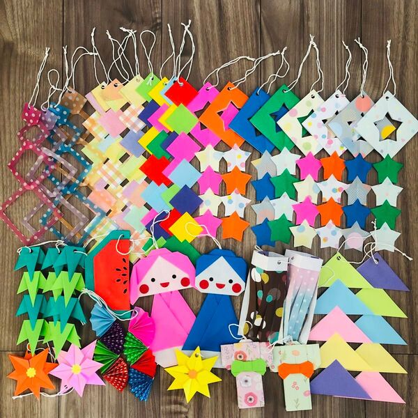 ハンドメイド 折り紙 壁面飾り 七夕 7月 保育園 幼稚園
