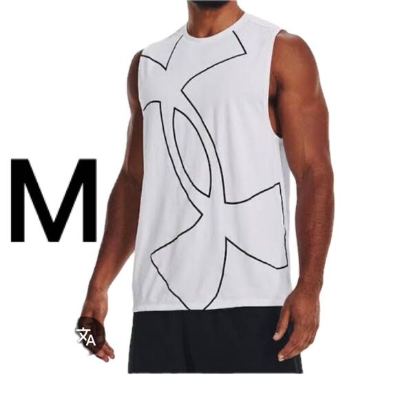 美品アンダーアーマー ノースリーブシャツ メンズ タンクトップ UNDERARMOUR スリーブレス 吸汗速乾 抗菌 防臭 M