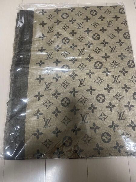 新品 大判ストール 薄手 カシミア シルク ベージュブラウン系