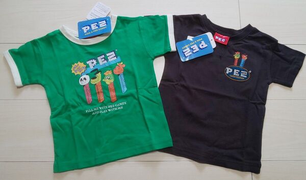 新品タグ付き/PEZ/ペッツ/size90cm/半袖Tシャツ2枚set/Colorグリーン・ダークグレー