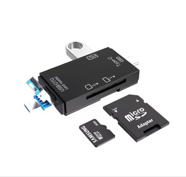 6in1 USB3.0/USB2.0 OTGカードリーダー カードリーダー mirco sdスマート ブラック色