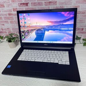 ★美品富士通SSD128GB メモリ8GB★A576/S 3855U Win11 Office DVD ノートPC437