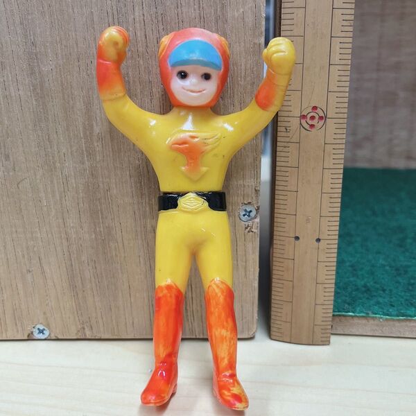 当時物 タツノコプロ 万創 科学忍者隊ガッチャマン 燕の甚平 ソフビ人形 フィギュア マントなし