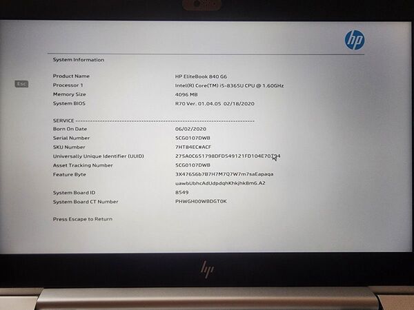 HP ELITEBOOK 8thi5 8365u 14" ジャンク品