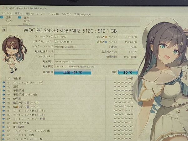 19821H WD SN530 NVme 2280 m.2 SSD 512Gb