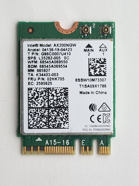 Intel 無線 LANカード AX200NGW WIFI BT