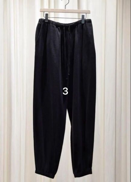 COMOLI 25SS シルクネップドローストリングパンツ 3