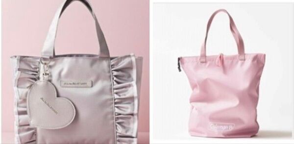 sweet付録ジルスチュアートフリルトートバックとコールマン撥水加工保冷機能付きトートバック