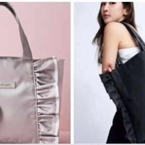 sweet付録ジルスチュアートフリルトートバックハート形チャームと大人sweet付録ジルスチュアート大人かわいいフリルトートバック