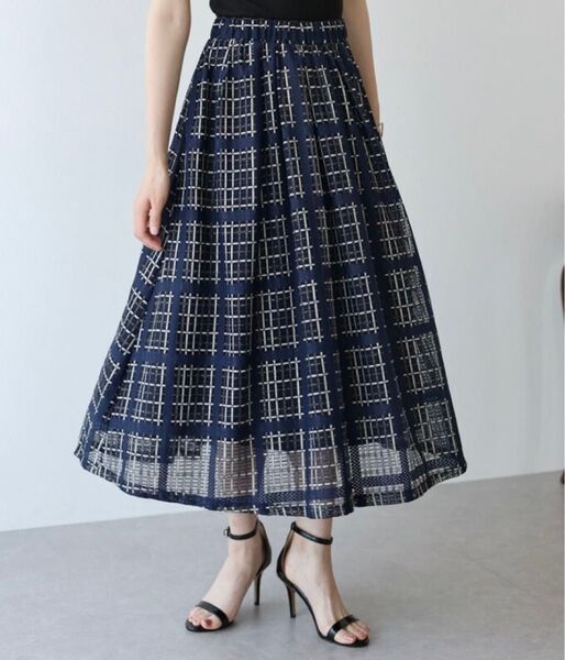 チェックスカート ロングスカート レディース スカート フレアースカート