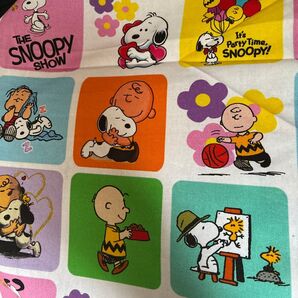 スヌーピー 四角 綿 布 生地 シーチング