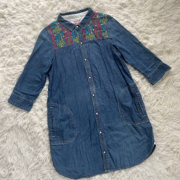 Titicaca 刺繍デニムチュニックワンピース M