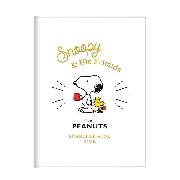サンスター文具 スヌーピー2025年手帳 月間A6 S2958295 PEANUTS SNOOPY ホワイト スケジュール帳