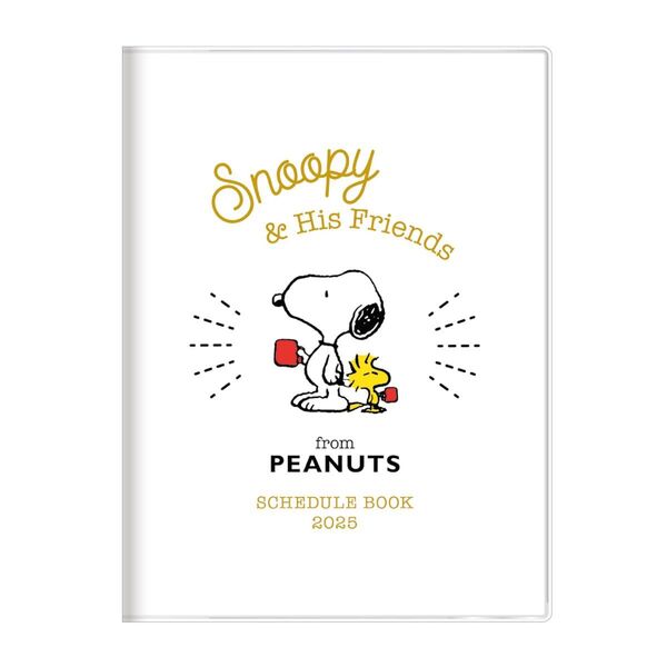 サンスター文具 スヌーピー2025年手帳 月間A6 S2958295 PEANUTS SNOOPY ホワイト スケジュール帳