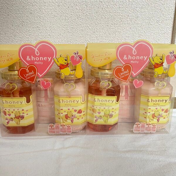 【限定デザイン プーさん】 &honey メルティ モイストリペアシャンプー&ヘアトリートメント限定ペアセット×2箱
