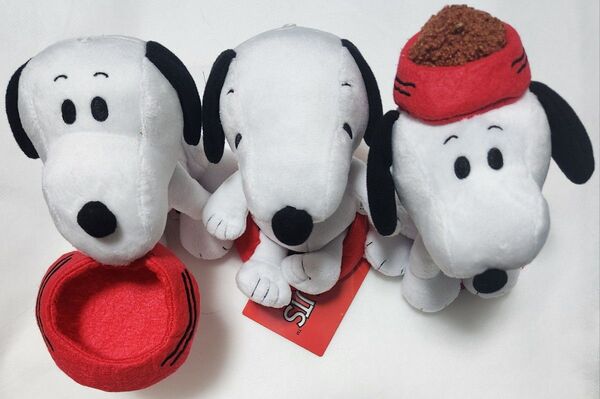 SNOOPY スヌーピー ぬいぐるみ エサ皿Ver. 3種セット