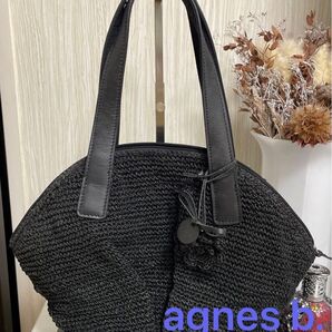 美品 agnes b./アニエスベー 編み込み ハンドバッグ