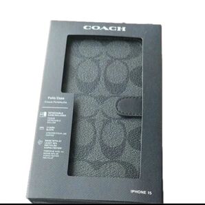 COACH iPhone15 スマホケース ブラック系 シグネチャー 新品未使用未開封