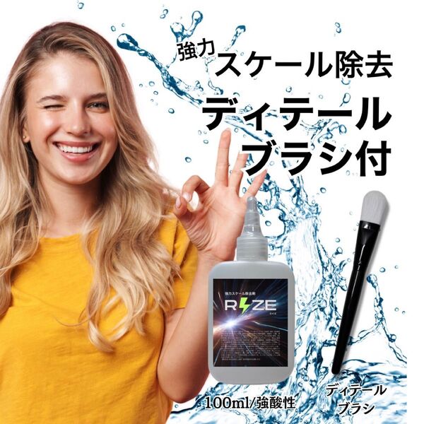 ブラシ付 100ml 強力スケール除去剤 ボディ ホイール クロス付 錆落とし 簡単 超強力 ウロコ取り 手順書付 前処理 下処理