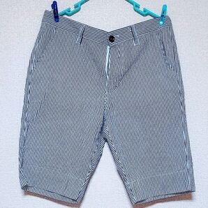 imp improves ピンストライプ インプローブス ストレッチ ショート 丈 パンツ