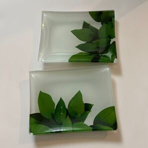 ガラス小皿 葉っぱ模様 2枚セット