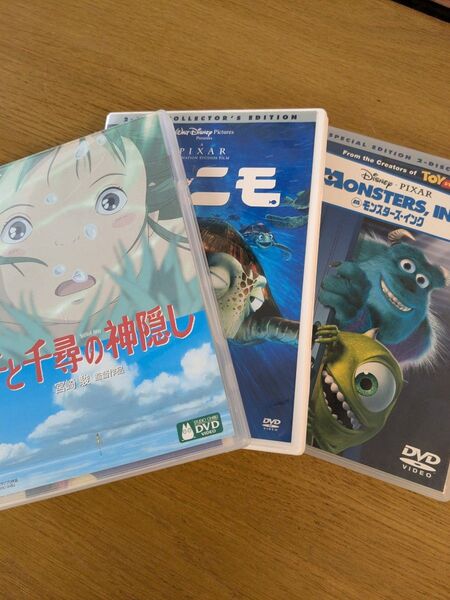 DVD 3本セット 千と千尋の神隠し/ファインディング・ニモ/モンスターズ・インク