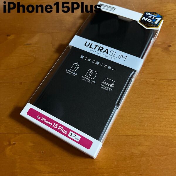 iPhone15Plus レザーケース 薄型 手帳型 磁石付 手帳型 手帳ケース 手帳カバー アイフォン15プラス (2)