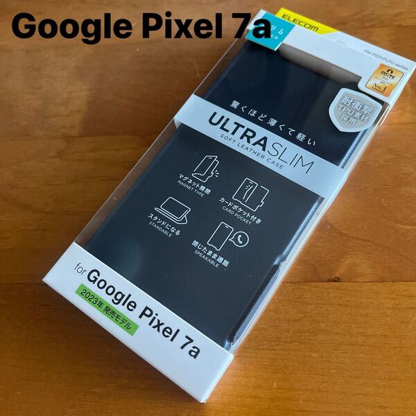 Google Pixel 7a レザーケース 薄型 磁石付 手帳型 手帳ケース 手帳カバー ネイビー (4)