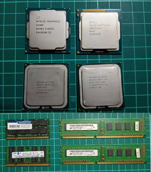 CPUとメモリのセット i5 3470 CELERON G4900 DDR2 DDR3
