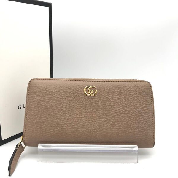 極美品 グッチ財布 グッチ長財布 グッチggマーモント ラウンドファスナー GUCCI レザー