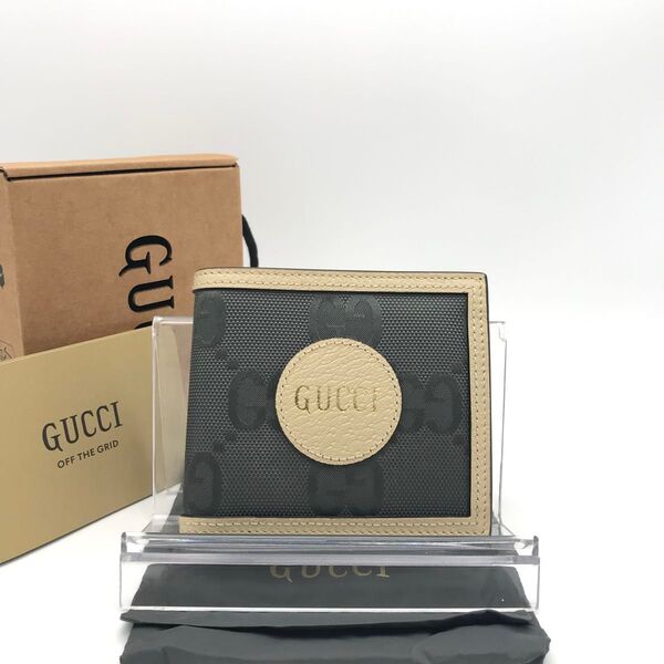 限定 新品 グッチ財布 折り財布 グッチキャンバスOff The Grid 二つ折り財布 GUCCI