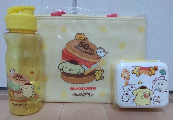 モスバーガー×ポムポムプリン 保冷トートバッグ マイボトル おにぎらずケース