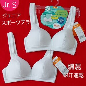 ジュニア 女の子 ATSUGI ハイジュニ 綿混 スポーツブラ ファーストブラ2枚組 S