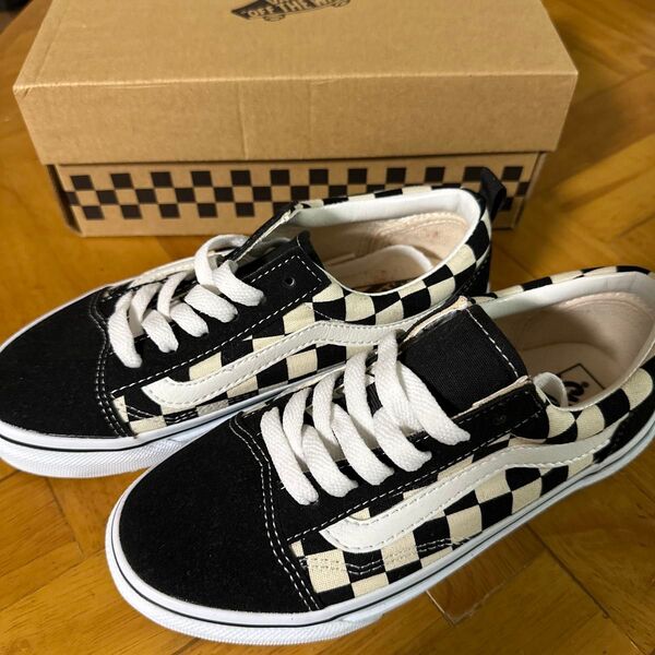 VANS チェッカー柄 スニーカー 22cm キッズ