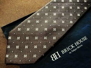 0^o^0ocl♪rb1821美品 ブリックハウス「BRICK　ＨＯＵＳＥ」【刺繍・花】ネクタイ