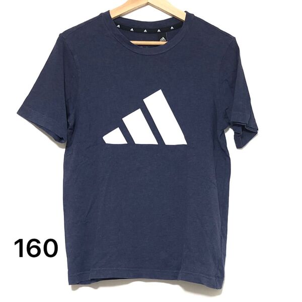 adidas 半袖Tシャツ ジュニア 160 ネイビー 半袖 Tシャツ アディダス