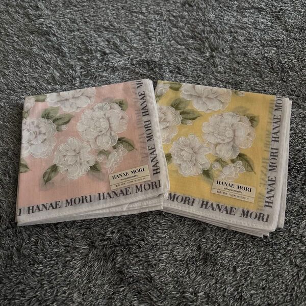 HANAE MORI ハンカチ 2枚セット ピンク イエロー 未使用