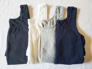 i1023* with translation cotton 100% tank top 4 sheets set S size gray navy black white mail delivery 