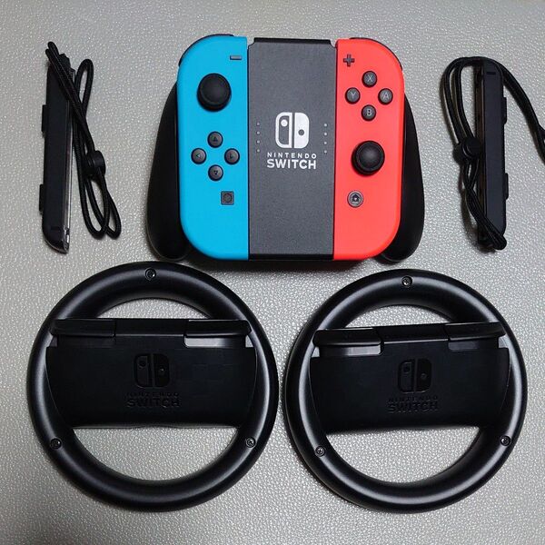 綺麗です スイッチ Joy-Con (L) ネオンブルー/(R) ネオンレッド ジョイコン ハンドル ストラップ グリップ