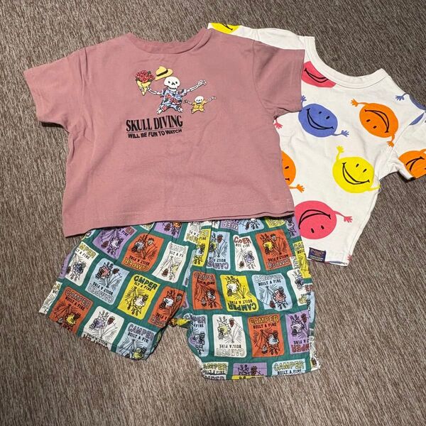 【 BREEZE 3点セット 】半袖Tシャツ ハーフパンツ Tシャツ ホワイト こども服