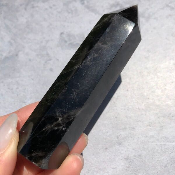 【特大サイズ!最強魔除け!】天然石 モリオン 黒水晶 ポイント 六角柱 置物