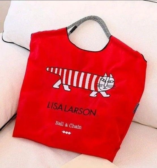 新品 猫柄 ねこ柄 赤 レッド 刺繍バッグ エコバッグ ナイロンバッグ トートバッグ