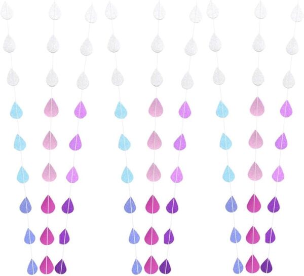パーティー 6本 ガーランド しずく 雨 雲 ベビーシャワー 夏 梅雨 6月